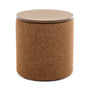 Zoe Timber Top Storage Ottoman (Small) - Caramel Textured Weave