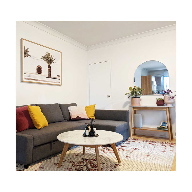 Oia White Marble Console Table