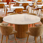 Cosmos Marble Dining Table - Oak / Carrara Marble / 150cm