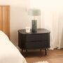 Rio Bedside Table (2 Drawer) - Black Oak
