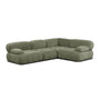 Bowie 4 Corner Seater Modular Sofa (Right) - Olive Textured Velvet