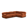 Bowie 4 Corner Seater Modular Sofa (Right) - Terracotta Textured Velvet
