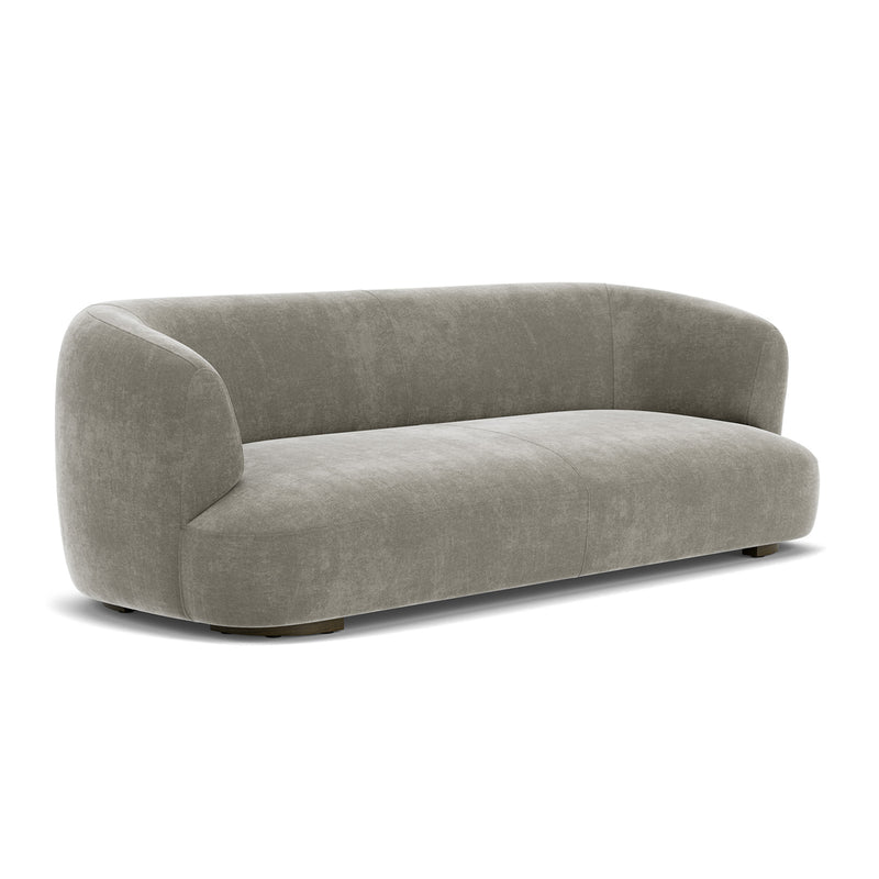 Planet Grey Green Fabric / Dark Walnut