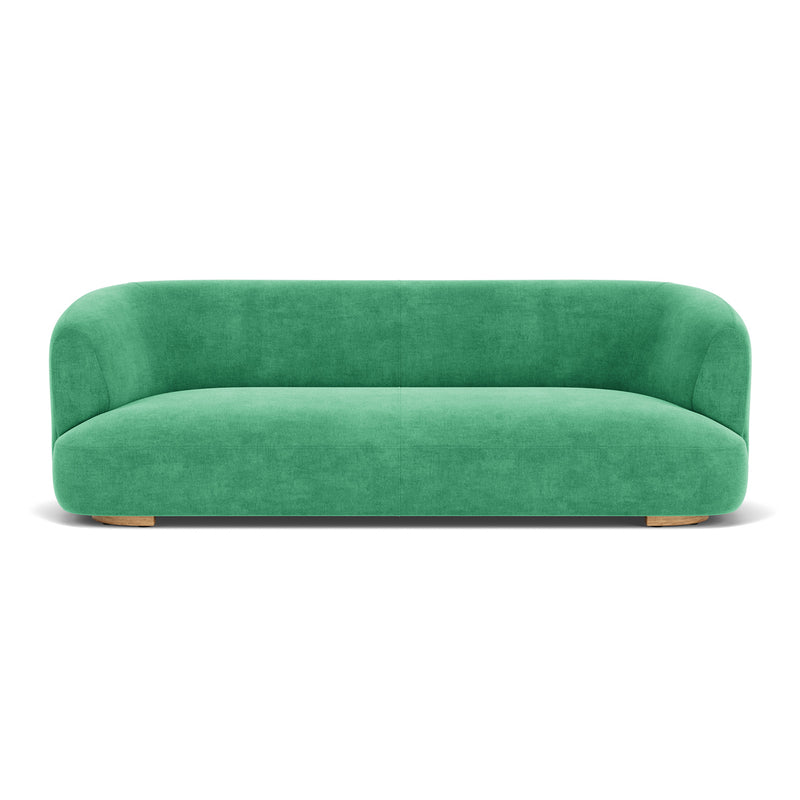 Moss Grass Green Fabric / Oak