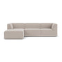 Dane 3 Seater Modular Sofa with Footrest - Agnes Brown Textured Weave