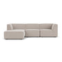 Dane 3 Seater Modular Left Chaise Sofa - Agnes Brown Textured Weave