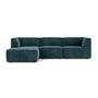 Dane 3 Seater Modular Left Chaise Sofa - Danny Dust Blue Textured Weave