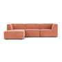 Dane 3 Seater Modular Left Chaise Sofa - Danny Dusty Rose Textured Weave