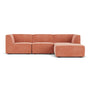 Dane 3 Seater Modular Right Chaise Sofa - Danny Dusty Rose Textured Weave