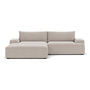 Daphne 2 Seater Left Chaise Modular Sofa - Agnes Brown Textured Weave