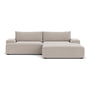 Daphne 2 Seater Right Chaise Modular Sofa - Agnes Brown Textured Weave