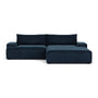 Daphne 2 Seater Right Chaise Modular Sofa - Lux Navy Velvet