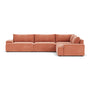Daphne 4 Seater Modular Right Corner Sofa - Danny Dusty Rose Textured Weave