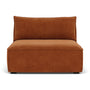 Daphne 1 Seater Modular Piece (Armless) - Moss Rust Fabric