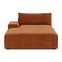 Daphne 1 Seater Left Chaise Modular Sofa - Moss Rust Fabric