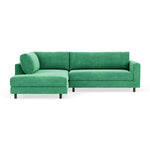 Moss Grass Green Fabric / Dark Walnut