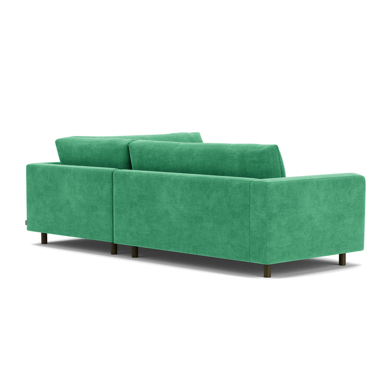 Moss Grass Green Fabric / Dark Walnut