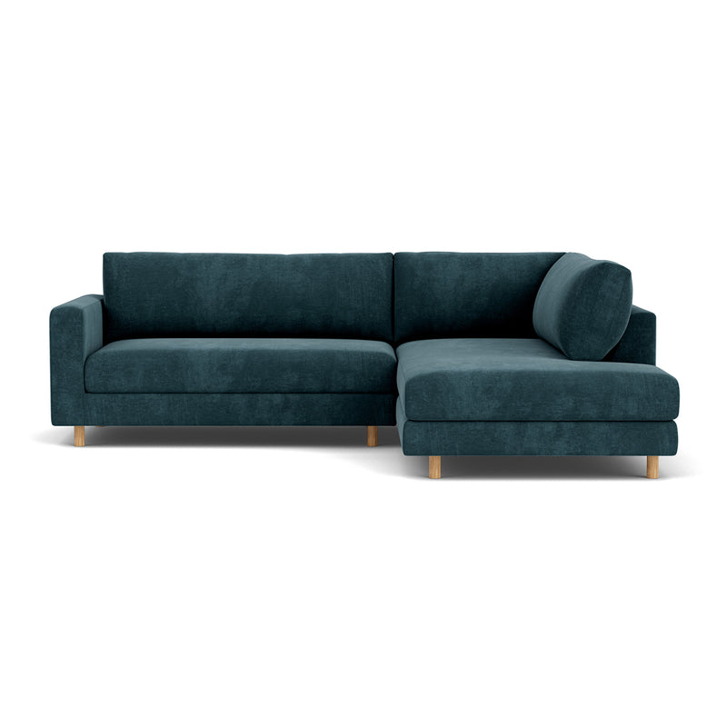 Danny Dust Blue Textured Weave / Oak