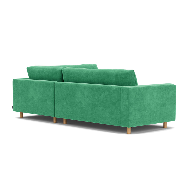 Moss Grass Green Fabric / Oak