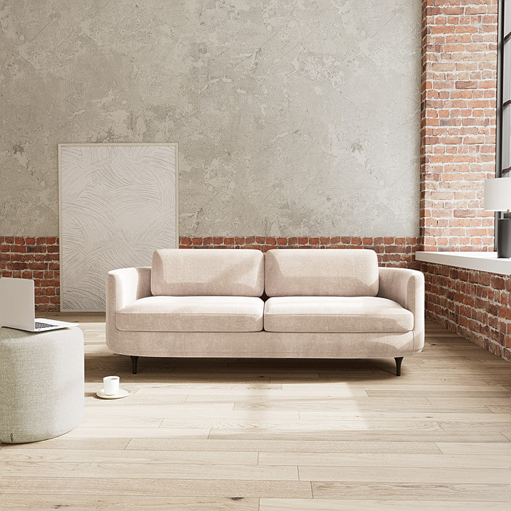 Danny Cream Textured Weave / Dark Walnut