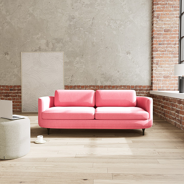 Firenze Bubblegum Fabric / Dark Walnut