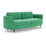 Moss Grass Green Fabric / Dark Walnut