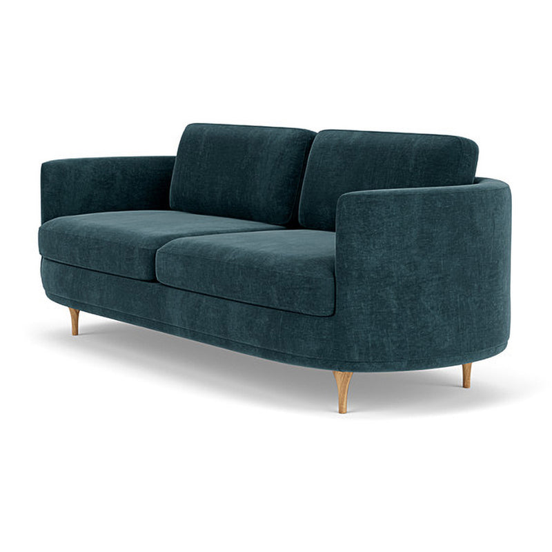 Danny Dust Blue Textured Weave / Oak