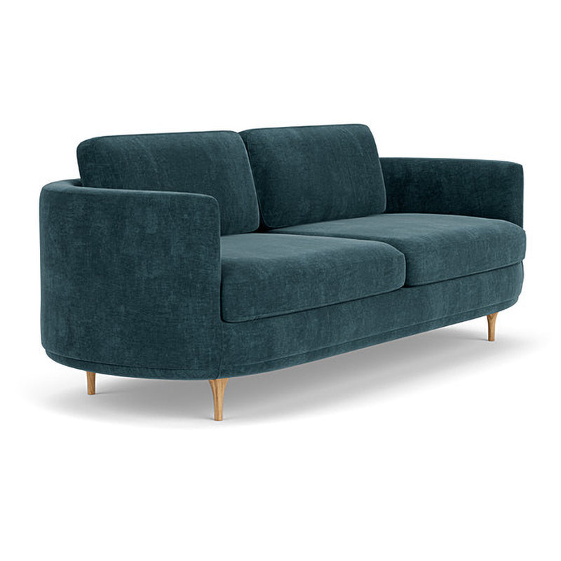 Danny Dust Blue Textured Weave / Oak