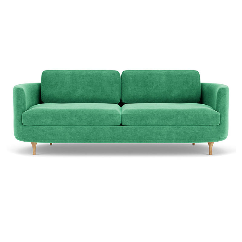 Moss Grass Green Fabric / Oak