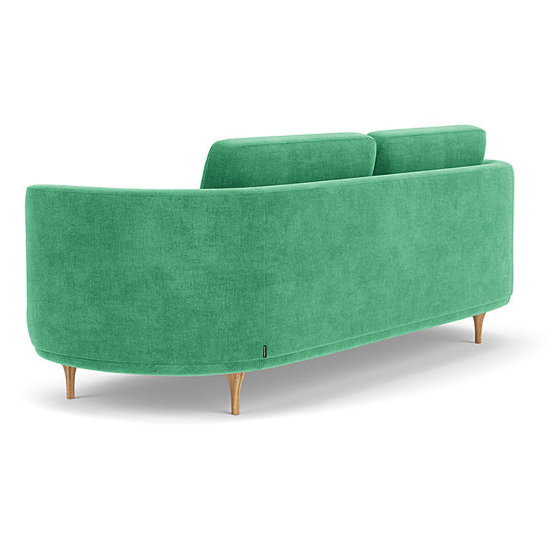 Moss Grass Green Fabric / Oak