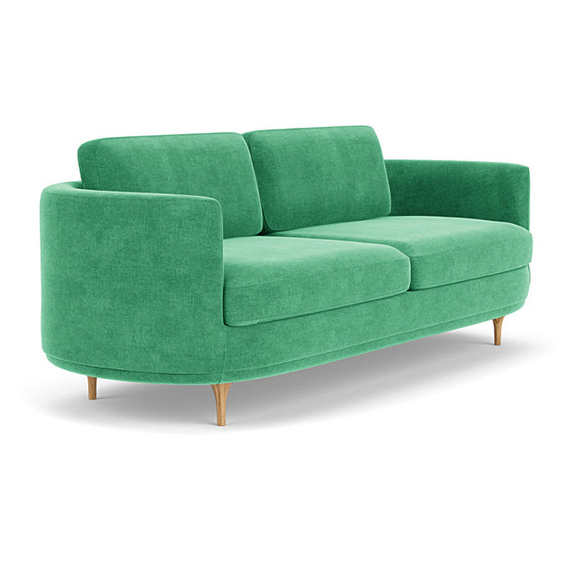 Moss Grass Green Fabric / Oak