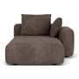 Hailey 1 Seater Right Chaise Modular Sofa - Aulla Cacao Textured Weave