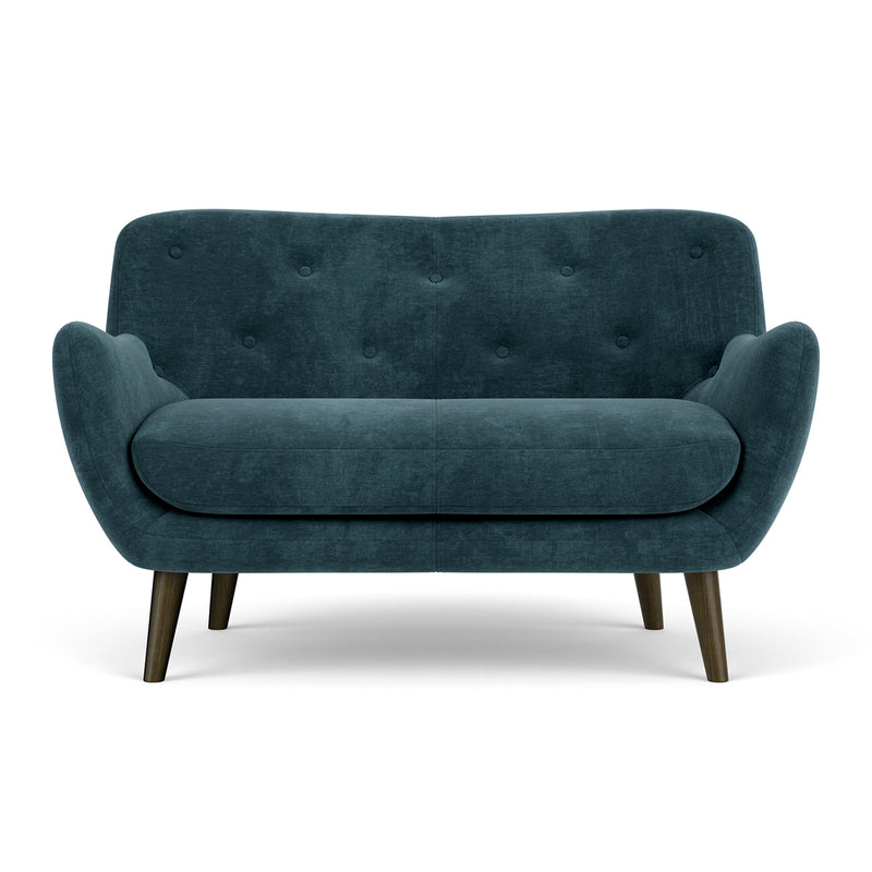 Danny Dust Blue Textured Weave / Dark Walnut