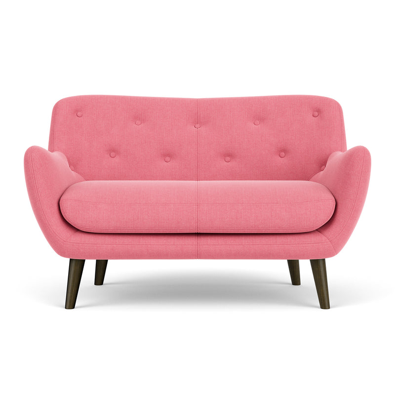 Firenze Bubblegum Fabric / Dark Walnut