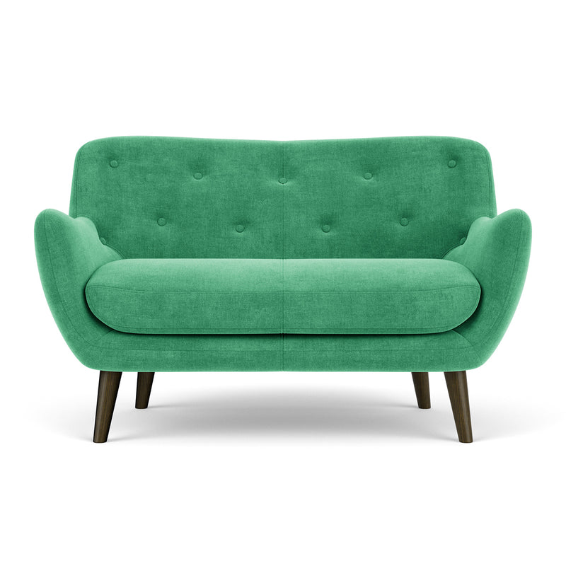 Moss Grass Green Fabric / Dark Walnut