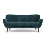 Danny Dust Blue Textured Weave / Dark Walnut