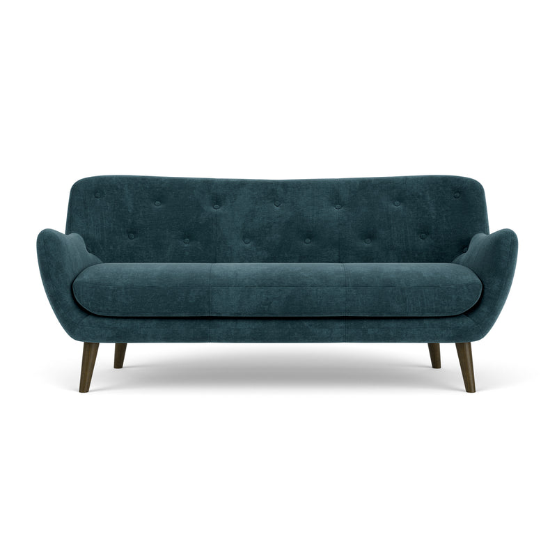 Danny Dust Blue Textured Weave / Dark Walnut