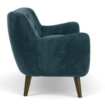 Danny Dust Blue Textured Weave / Dark Walnut