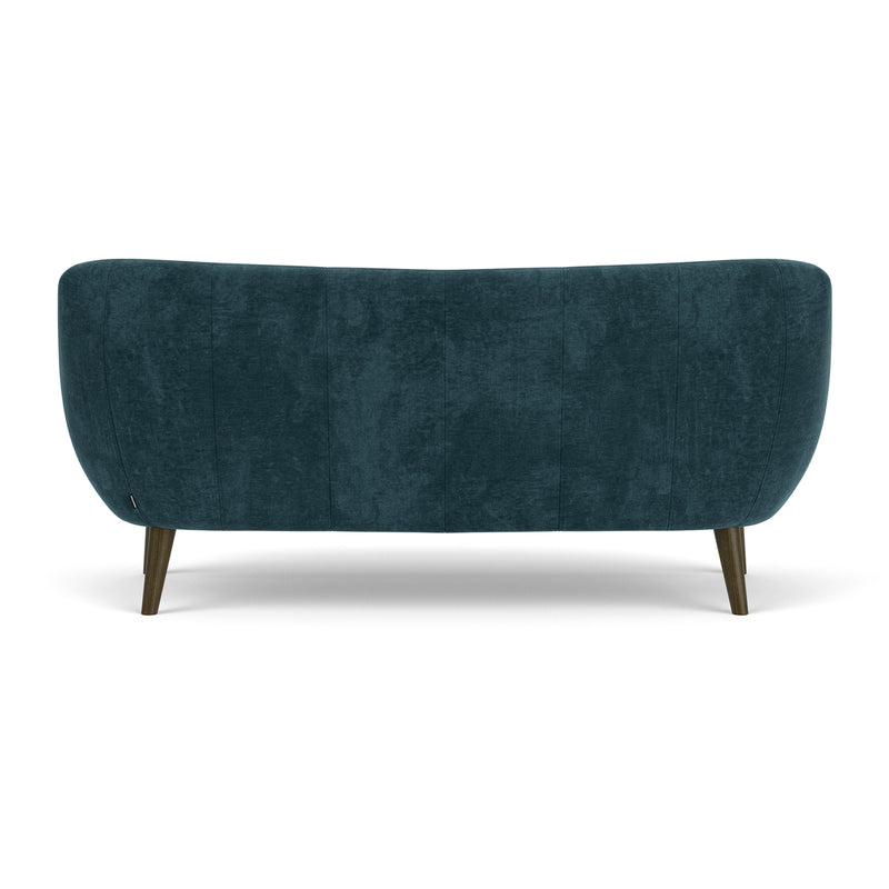 Danny Dust Blue Textured Weave / Dark Walnut