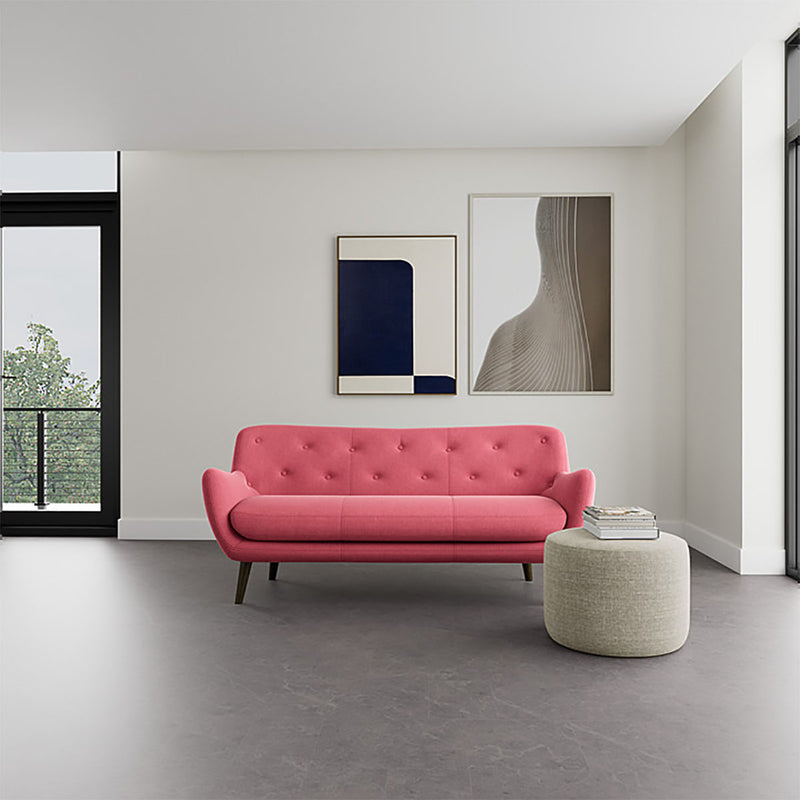 Firenze Bubblegum Fabric / Dark Walnut