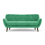 Moss Grass Green Fabric / Dark Walnut
