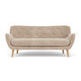 Herman 3 Seater Sofa - Danny Cream Textured Weave / Oak