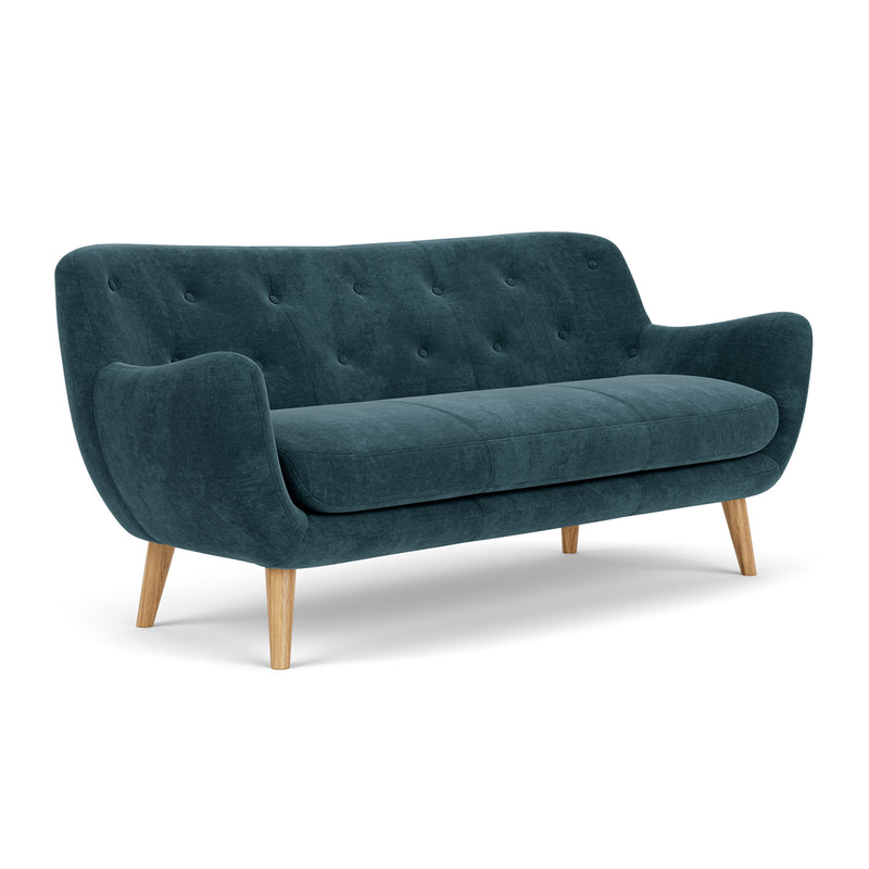 Danny Dust Blue Textured Weave / Oak