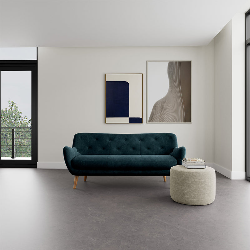 Danny Dust Blue Textured Weave / Oak