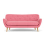 Herman 3 Seater Sofa - Firenze Bubblegum Fabric / Oak