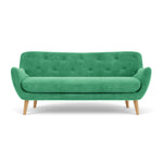 Moss Grass Green Fabric / Oak