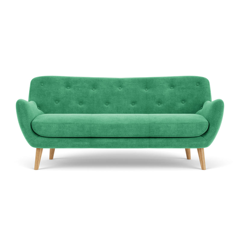 Moss Grass Green Fabric / Oak