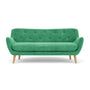 Herman 3 Seater Sofa - Moss Grass Green Fabric / Oak