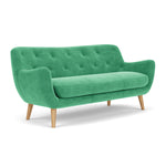 Moss Grass Green Fabric / Oak