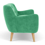 Moss Grass Green Fabric / Oak